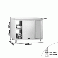 Meuble bas inox central traversant passe-plat P 700 mm - 1200_1