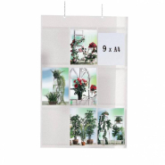 Panneau d'affichage 65x90cm - 9 supports A4 - PMMA 3mm transparent_1
