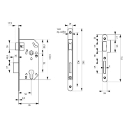 Serrure encastrable pour porte d'entrée - Unimax CE NF QC - Têtère nickelée - Réversible sans démontage_1