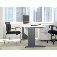 Chaise d'accueil Fady - tissu et résille - modèle empilable avec structure chromée_1