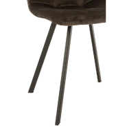 Chaise Milena marron - métal laqué noir et velours doux - design élégant et confortable_1