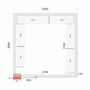 Chambre froide négative CRNF3030WD Blanc 3000 x 3000 x 2200 mm TEFCOLD_1