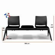 Poutre d'accueil en polypropylène Adela - Sokoa - 2 places + 1 tablette_1