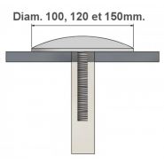 Secure - Clou de voirie - Ø 120 mm - Type URBAINE A.2 - Ref. 510.06 - Inox 304 passivé poli-brillant_1