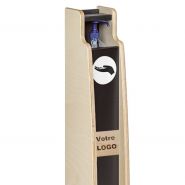 L'hydrô noire personnalisée - borne avec pédale mécanique - distributeur de gel hydroalcoolique - dimensions : H 106 cm x P 17 cm x L 12 cm - capacité 500 ml_1