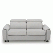 Canapé convertible express REAUMUR 140 cm - Matelas 16 cm haute résilience - Pieds luge Nabucka gris clair_1