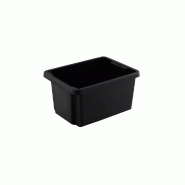 Boîte de rangement en polypropylène noir - 16L - Superposable - Sans couvercle_1