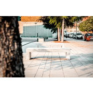 Banc public Volga UM369 - béton préfabriqué blanc granite lisse_1