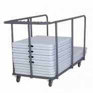 Chariot de service pour tables pliantes et rondes - Acier époxy - Jusqu'à 18 tables rectangulaires et 13 tables rondes_1