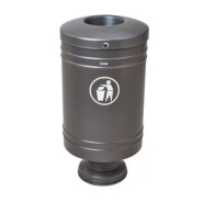 Corbeille publique Gascogne 60 L - aluminium moulé - acier électrozingué - ouverture par clé triangle_1