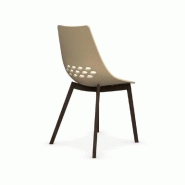 Lot de 2 chaises JAM W - Design moderne bicolore nougat - Piétement frêne teinté smoke - Fabrication italienne_1