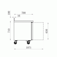 Table desserte positive adossée GN 1/1 - P 700 - 2 portes | Afi - AA2PD_1