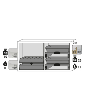Armoire de sécurité combinée K-UB-90 modèle K90.060.110.050.UB.2T - Réf 30365-001-33845 - Type 90/30 avec 3 compartiments séparés_1