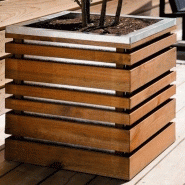 Bac bois autoclave LIGN Z en pin - 143 L - 60 x 60 cm - teinté marron - acier galvanisé et certification FSC_1