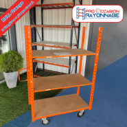 Chariot de rangement modulable - 3 étagères - Roll Orange_1