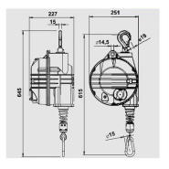Équilibreur enrouleur ATEX 9520AX-9525AX - câble inox - capacité 12 à 70 kg - course 2700 mm_1