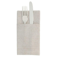 Serviette-étui pour couverts effet tissu chocolat 40x40cm - par 700_1