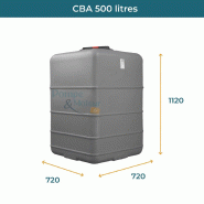 Cuve 500l Aérienne De Récupération D'eau - Réservoir Cubique Gris - Elbi Cba500_1