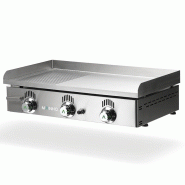 Plancha à gaz NOVO-SNACK semi-rainurée en ACIER rectifié - L800 | Mainho - NSR80N_1