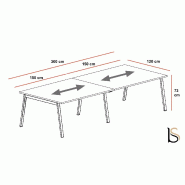 Table de réunion Born Wood - Mobel Linea - Anthracite, 300_1