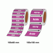 Étiquettes adhésives de marqueur de tuyauterie Acides et bases_1