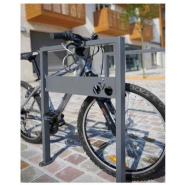 Appui Vélos Milan avec Tôle Signalétique - Hauteur 850/855 mm - Largeur 660 mm - Tube acier 50x30 mm_1