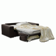 Canapé-lit Dreamer Express - Sommier à lattes 160 cm - Matelas 16 cm - Cuir vachette taupe_1