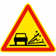 Panneau de danger - Risque de projection de gravillons AK22 - WP Signalisation_1