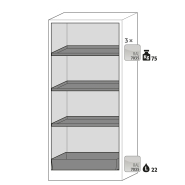 Armoire de sécurité Q-CLASSIC-30 modèle Q30.195.086.FU.WDAS - réf 37580-061-34630 - stockage substances inflammables - norme NF EN 14470-1_1