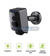 Pack de 2 caméras intérieures/extérieures avec projecteur - 1080p HD - WiFi - détecteur de mouvement PIR 180° - vision nocturne - lentille 110° - IP66 - 15,75 x 12,95 x 7,87 cm_1