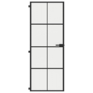 Vidaxl porte intérieure mince noir 76x201,5 cm verre trempé aluminium 155125_1