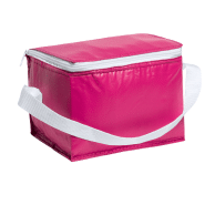 Sac isotherme en PVC avec fermeture-éclair et renfort aluminium - Capacité pour 6 boîtes de 0,33L - Couleur fuchsia_1