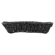 Corbeille effet osier PP noir 30x22x7cm - par 12_1