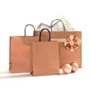 Sac papier cuivre 45x33+15cm - poignées torsadées robustes - par 25_1