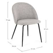 Chaise Tanya New gris clair  51 x 54 x 77- Par 4_1