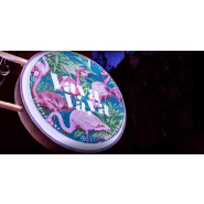 Enseigne drapeau lumineuse ronde économique - Impression double face - Prête à poser_1