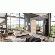 Lit style industriel Vernon 180 x 200 cm - Pin argenté vieilli et graphite - Design contemporain_1