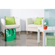 Sac shopping biodégradable - fermeture à pression - PP tissé 120 g/m² - couleur verte - poids 60 g_1