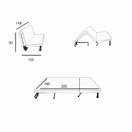 Canapé BZ convertible FLO bleu 140x200 cm - Matelas confort Bultex 15 cm - Faible encombrement_1