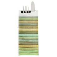 Etui pour couverts papier Wood + serviette noire intissée 8,5x19,5cm par 250_1