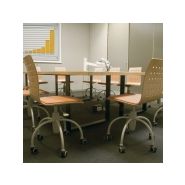 Ingrid V612 - Chaises empilables avec roulettes en plastique - Gamme Dynamica - Designer Jan Sabro_1