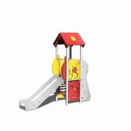 Structure de jeux inox - 1 tour gamme Alpha AL10901I pour enfants de 2 à 7 ans_1