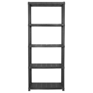 Vidaxl étagère de rangement à 5 niveaux noir 71x38x170 cm plastique 147684_1