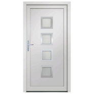 Vidaxl porte d'entrée blanc 108x200 cm pvc 3187841_1