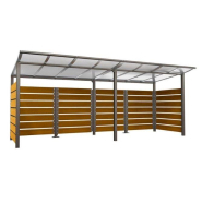 Abri bois Modulo - Largeur 2500 ou 5000 mm - Profondeur 2000, 3400 ou 4800 mm - Toiture en aluminium anodisé - Fabrication Française_1