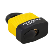 Cadenas à clé Bumper 45 mm - Jaune - Corps acier zingué gainé PVC - Marque Thirard - Réf. 00002842_1