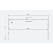 Portique limiteur de hauteur pivotant en acier - Traverse haute pivotante - Hauteur hors sol 2200 mm - Largeur 5000 mm_1