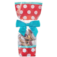 Sachet confiseur imprimé rouge 12 x 26 cm avec fond carton - par 100_1