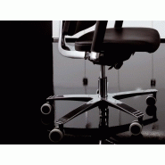 Fauteuil de direction en cuir Delta - Soutien lombaire réglable - Piètement aluminium poli_1