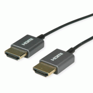 ROLINE Câble HDMI Ultra HD avec Ethernet, M/M, Ultra-Slim, coaxial, noir, 1,5 m_1